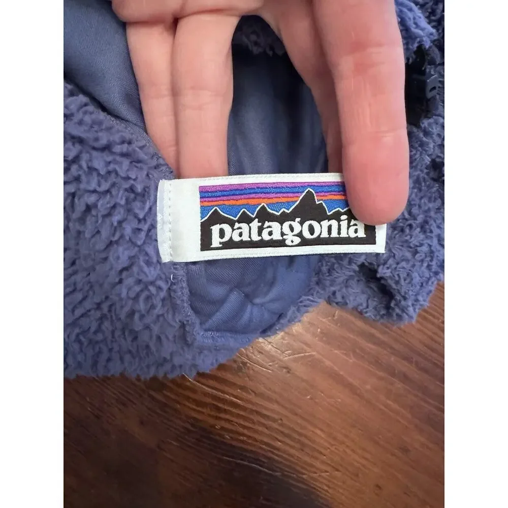 Patagonia Girls Los Gatos Sherpa Vest Jacket L (12) Smolder Blue